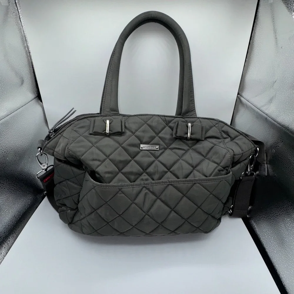 Storksak Bobby Diaper Bag Bottle Bag Pacifier Bag Gray Changing Pad 4‎ Piece Set